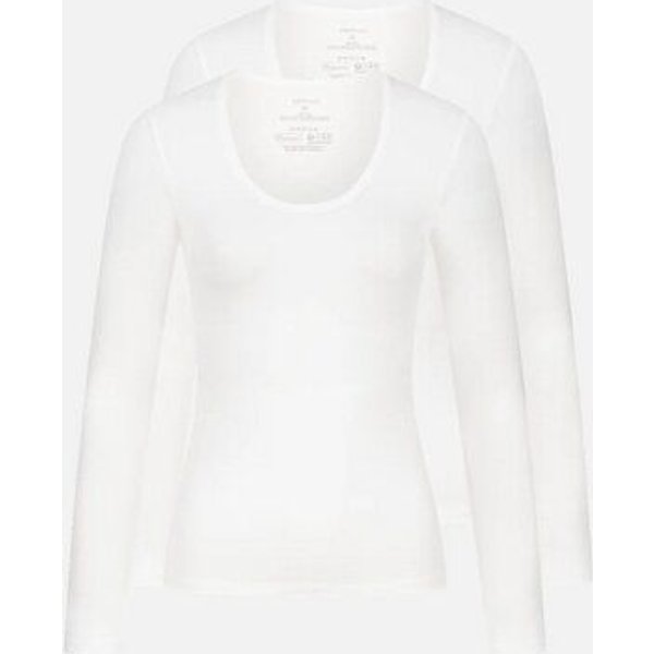 erlich textil Light Touch tiefausgeschnittenes Langarmshirt im 2er Pack mit weichem Lyocell, made in Europe