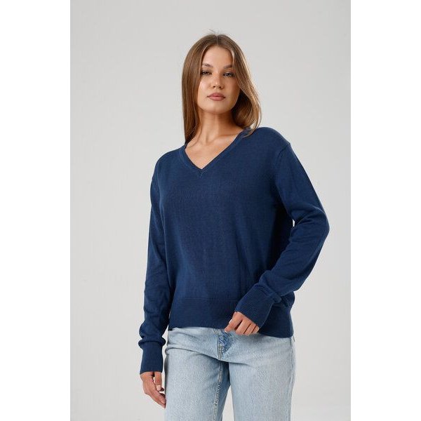 GORG Damen Strickpullover mit V-Ausschnitt