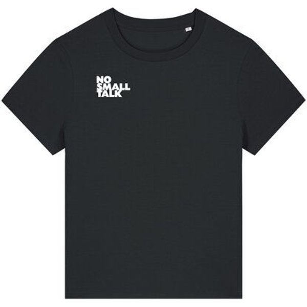 ilovemixtapes NO SMALL TALK Damen T-Shirt mit kleinem Brustprint und Rückendruck