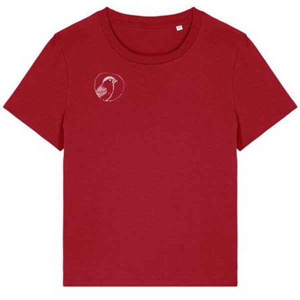ilovemixtapes Der kleine Spatz Damen T-Shirt mit kleinem Brustprint und Rückendruck