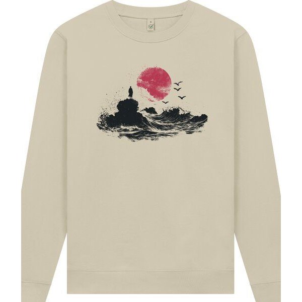 Spreecult Japan Sonne - Unisex Sweatshirt - Bio und Fair - Meer Natur Nacht Berge Japan