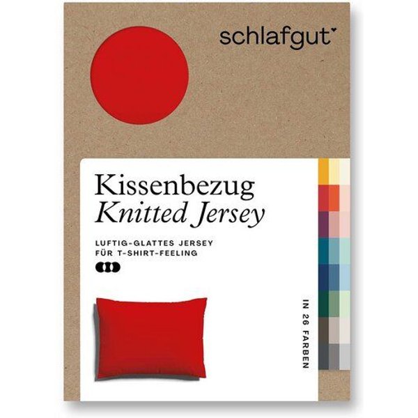 Schlafgut Kissenbezug Knitted Jersey - 95% Biobaumwolle, 5% Elasthan - uni