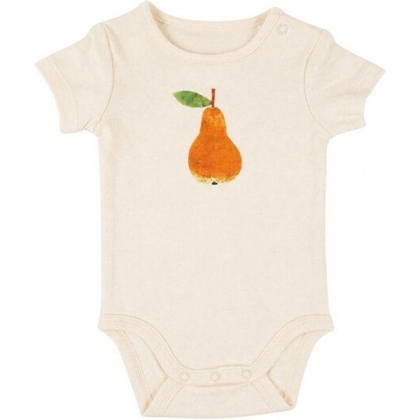 MELAdi Kinder Baby - Body aus Biobaumwolle - Birne auf Natural Raw