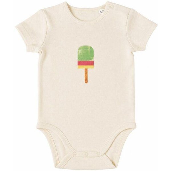 MELAdi Kinder Baby - Body aus Biobaumwolle - Eis am Stiel auf Natural Raw