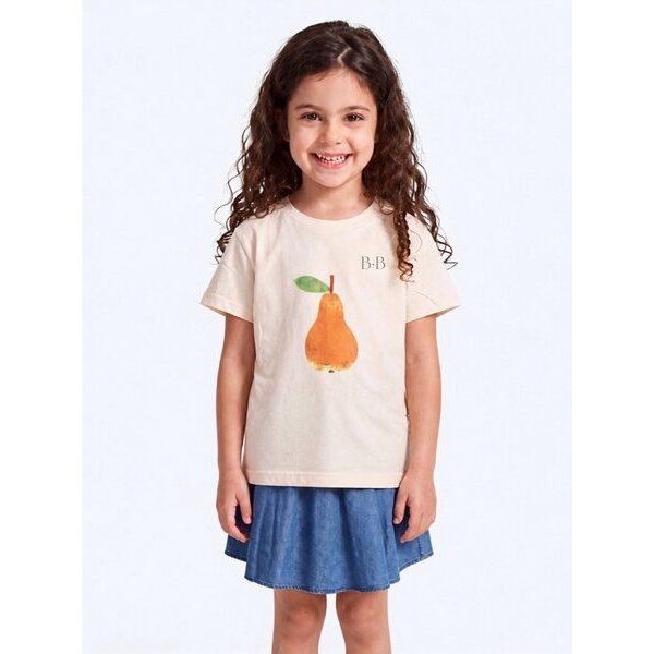 MELAdi Kinder Shirt aus Biobaumwolle - Birne auf Natural Raw