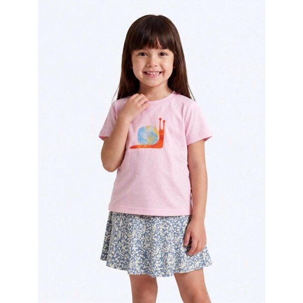MELAdi Kinder Shirt aus Biobaumwolle - Schnecke auf Pink