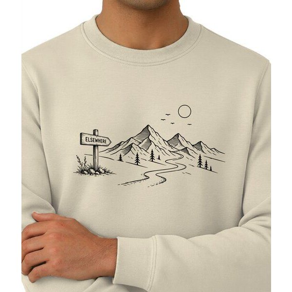 Spreecult Elsewhere - Unisex Sweatshirt - Bio und Fair - Wald Natur Nacht Berge