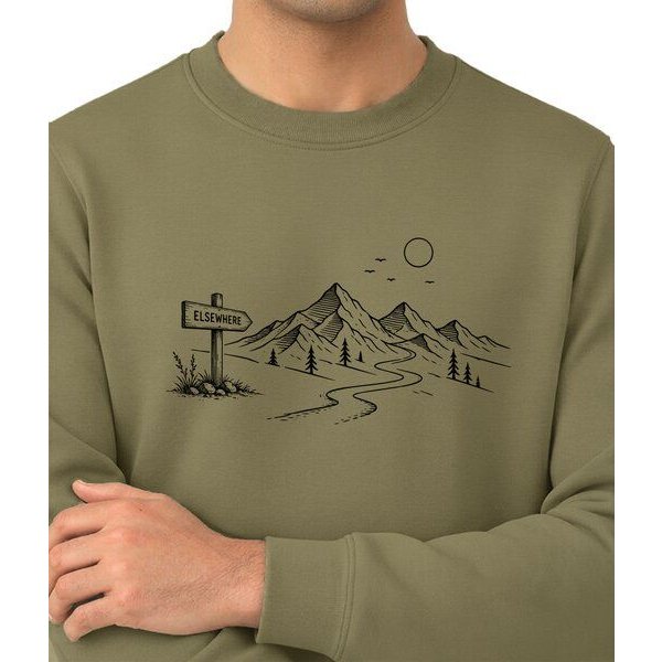 Spreecult Elsewhere - Unisex Sweatshirt - Bio und Fair - Wald Natur Nacht Berge