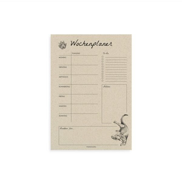 matabooks® Kalender undatiert A4 aus Graspapier – Wochenplaner