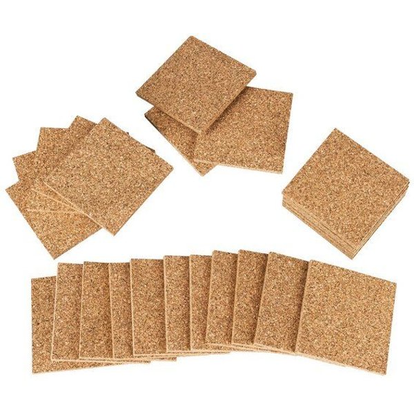 Kork-Deko Kork Terrassenpads | Unterbaukonstruktion im Terrassenbau | 25 Stück | 70 x 70 x 5 mm