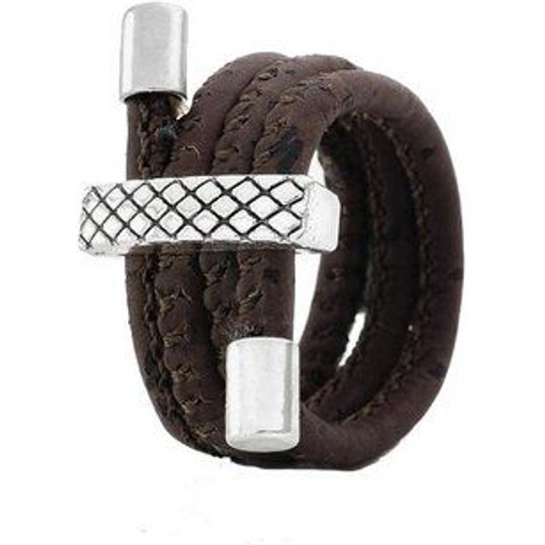 Kork-Deko Exklusiver Kork-Ring mit Applikation, dunkelbraun