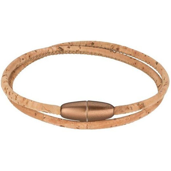 Kork-Deko Filigranes Korkarmband mit Magnetverschluss für Damen naturfarben/ bronze