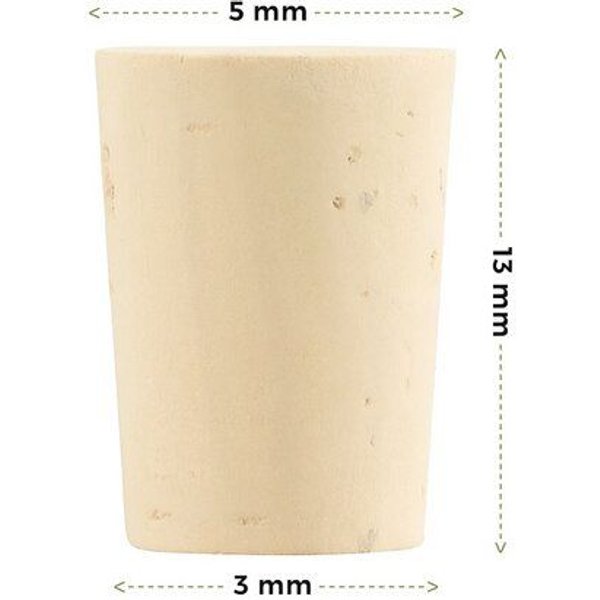 Kork-Deko 100 Mini-Spitzkorken | konisch | Ø 5–3 mm | Länge 13 mm | Naturkork-Stopfen