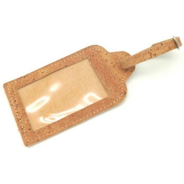 Kork-Deko Kofferanhänger aus Korkstoff (Beige) mit Schnalle – robust & stilvoll