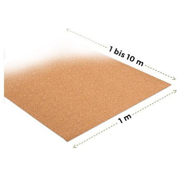 Kork-Deko Hoch verdichtete Korkrolle 5 mm – Meterware 1 m breit, Preis pro m², Pinnwand