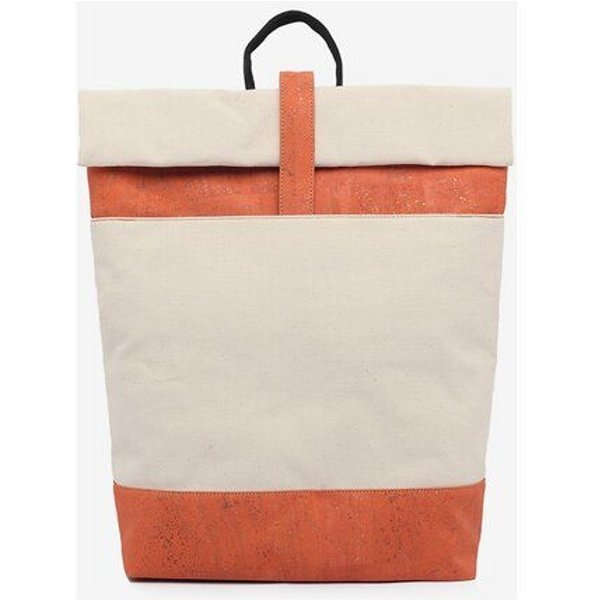Kork-Deko Weiß-rot Wickelrucksack aus Kork für Freizeit & Business – vegan & wasserabweisend