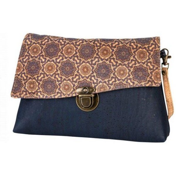 Kork-Deko Kleine blaue Kork-Clutch – vegan, mit Reißverschluss & handgefertigt