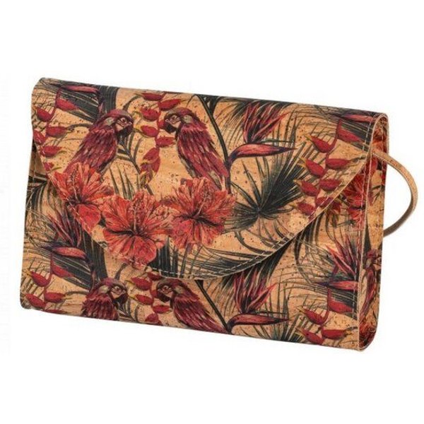 Kork-Deko Kleine Kork-Clutch „Jungle“ – vegan mit Magnetverschluss & Innentasche