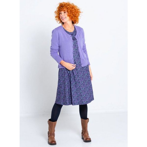 Heidekönigin Strickjacke mit Ajourkante - GOTS