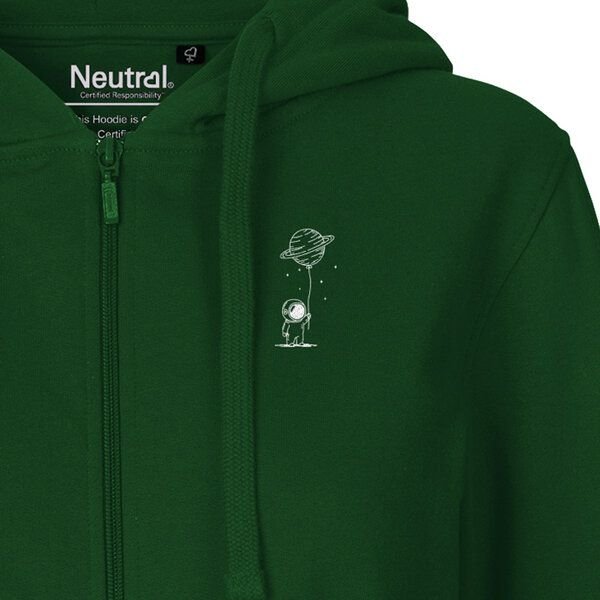 HANDGEDRUCKT "Kosmokind" Frauen Zip Hoody Neutral