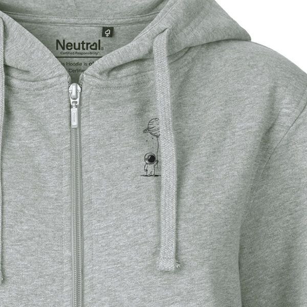HANDGEDRUCKT "Kosmokind" Frauen Zip Hoody Neutral