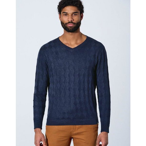 HempAge Pullover aus Hanf und Bio-Baumwolle mit Rautenmuster