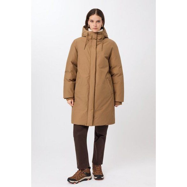 LangerChen Lange Jacke mit Kapuze und Eco Daune