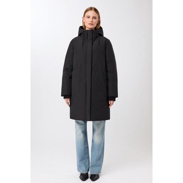 LangerChen Lange Jacke mit Kapuze und Eco Daune