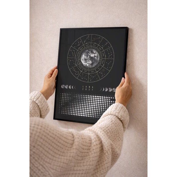 Mondkalender 2027 - Poster A3, A4 - schwarz, beige // ShellyCreates