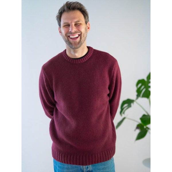 FUXBAU Männer Merino Strickpullover