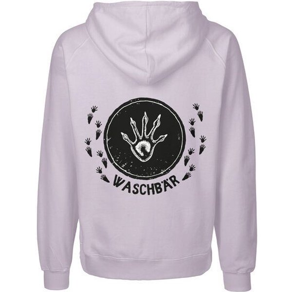 HANDGEDRUCKT "Trittsiegel WaschBär" Männer Zip Hoody Neutral