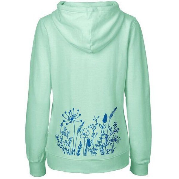 HANDGEDRUCKT "Wilde Wiese" Frauen Zip Hoody Neutral