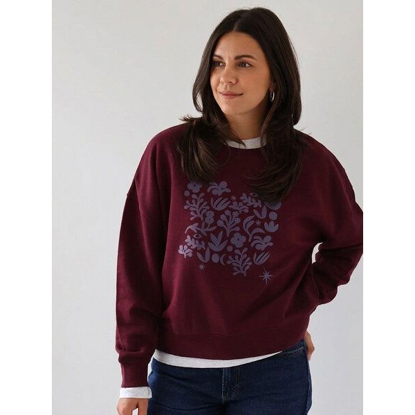 Kultgut Artdesign Boxy-Style Sweatpullover/ Flowers by Night