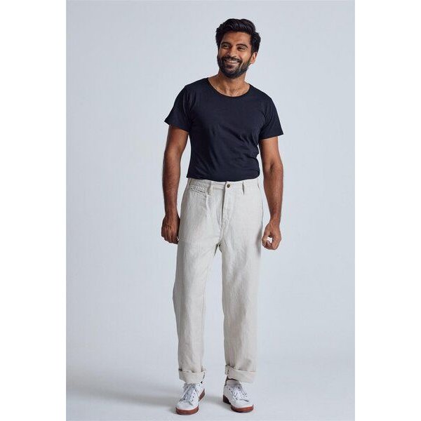 Flax and Loom Leinen Chino Relaxed Fit Modell: Bird