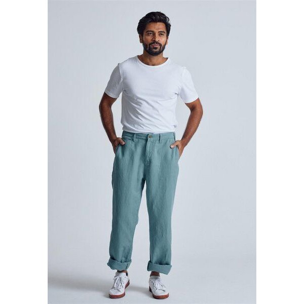 Flax and Loom Leinen Chino Relaxed Fit Modell: Bird