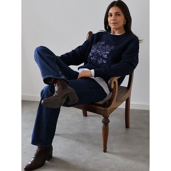 Kultgut Artdesign Boxy-Style Sweatpullover/ Flowers by Night
