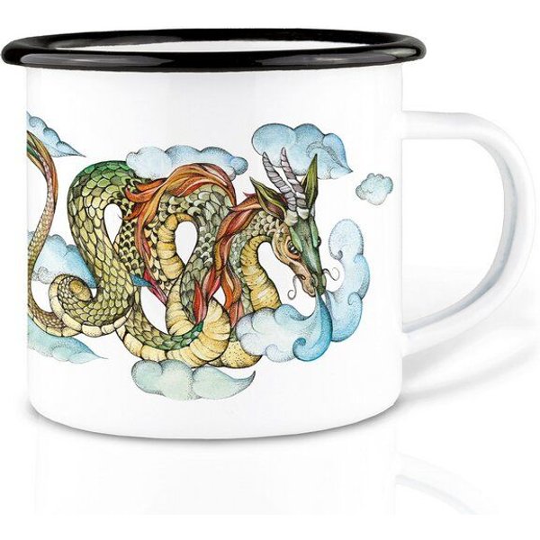 Emaille Tasse – Wolkendrache – LIGARTI Tiermanufaktur
