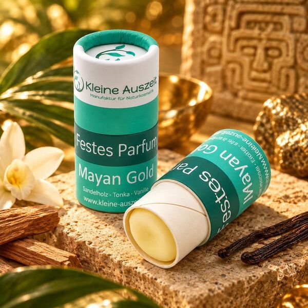 Kleine Auszeit Manufaktur Festes Parfüm Mayan Gold in der Papierhülse