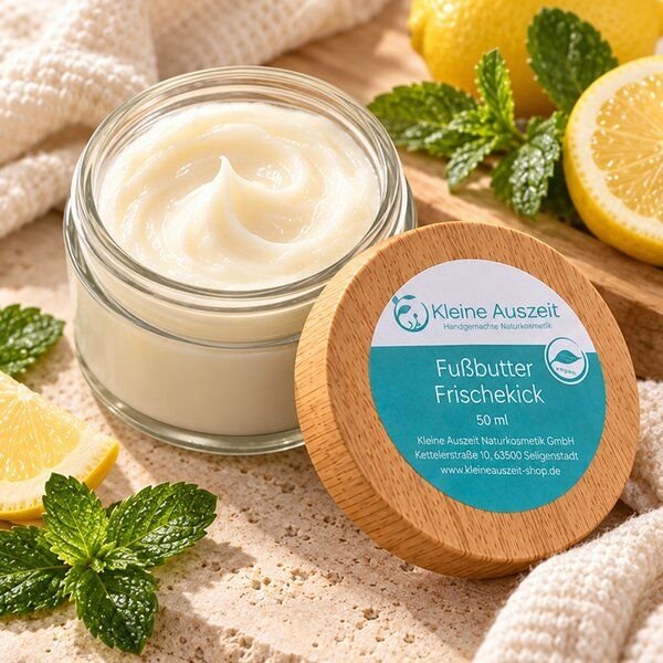 Kleine Auszeit Manufaktur Fußbutter Frischekick - Wunderbare Extrapflege für trockene Haut an den Füßen