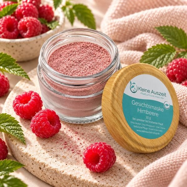 Kleine Auszeit Manufaktur Gesichtsmaske Himbeere - Gesichtsmaske mit Vitaminen und Antioxidantien, pflegt intensiv