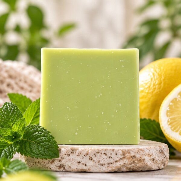 Kleine Auszeit Manufaktur Minze Zitrone Seife - vegan, palmölfrei und plastikfrei