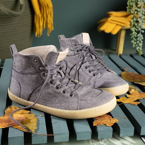 nahtur-design Knöchelhohe Barfußschuhe | Bioleinen & Loden | Unisex für Herbst & Winter