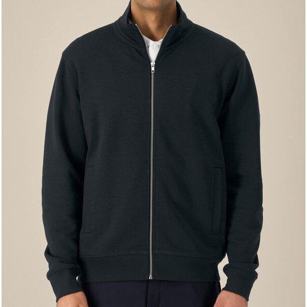 FAIRTICKEN BASICS Unisex Stehkragen Zipper aus 85% Bio-Baumwolle und 15% recycelten Polyester