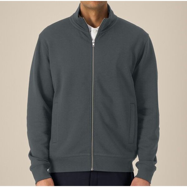 FAIRTICKEN BASICS Unisex Stehkragen Zipper aus 85% Bio-Baumwolle und 15% recycelten Polyester