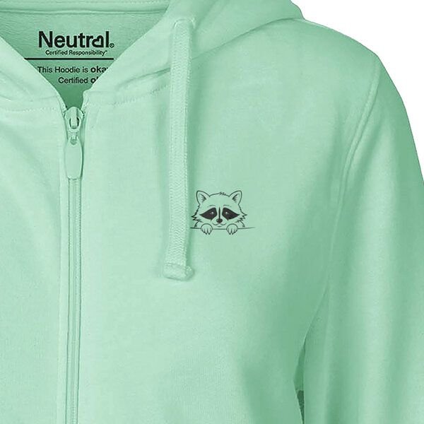 HANDGEDRUCKT "Flauschspion" Frauen Zip Hoody Neutral