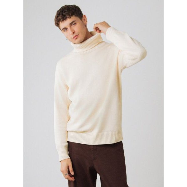 Honest Basics Herren Chunky Rollkragenpullover aus 100% Bio-Baumwolle