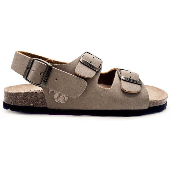 Vegane thies ® Eco Bio Backstrap Sandale aus rec. PET mit Kork-Tieffussbett