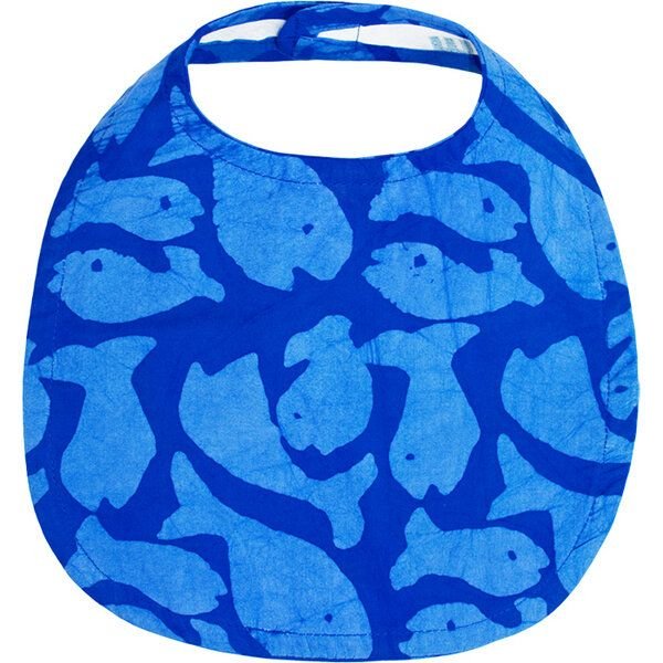 Global Mamas Bio Lätzchen - Fische - Blau - Upcycling