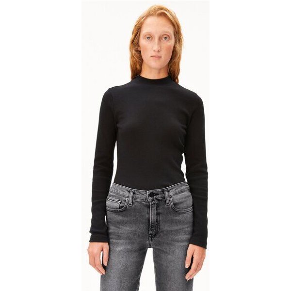ARMEDANGELS FATIMAARA Damen Ripp-Longsleeve Slim Fit aus Bio-Baumwoll Mix