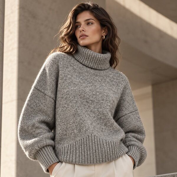 Opi and Max Opi & Max Damen Rollkragen Strickpullover aus Alpaka- & Schurwolle